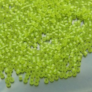 2.5'' Tube 4F Transparent Frosted Lime Green Toho Treasure Seed Beads 11/0 1.7mm Michael's UK Jewellery