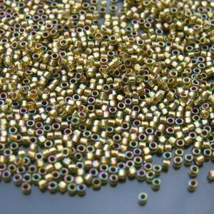 2.5'' Tube 996 Gold Lined Peridot Rainbow Toho Treasure Seed Beads 11/0 1.7mm Michael's UK Jewellery