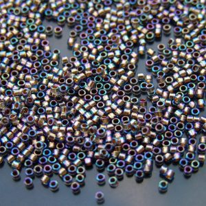 2.5'' Tube 997 Gold Lined Light Sapphire Rainbow Toho Treasure Seed Beads 11/0 1.7mm Michael's UK Jewellery