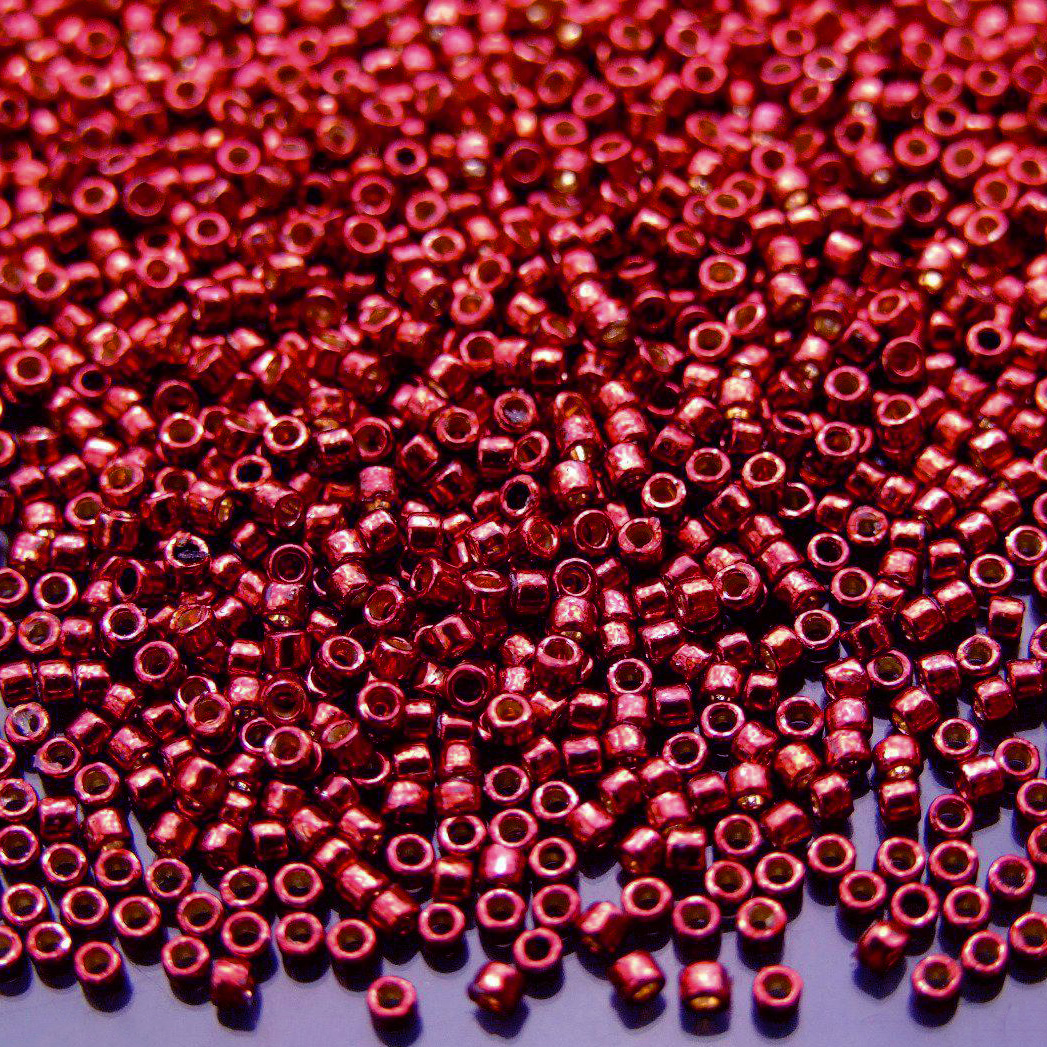 Seed Beads TOHO Treasure PF564 PermaFinish Galvanized Brick Red beadsmouse.co.uk