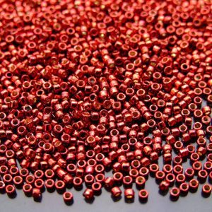 10g Seed Beads TOHO Treasure PF564 PermaFinish Galvanized Brick Red 11/0 beads mouse