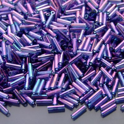 2.5inch tube 327 Gold Lustered Mystic Purple Toho Bugle Seed Beads 6mm Michael's UK Jewellery