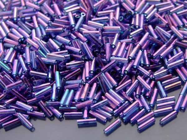 2.5inch tube 327 Gold Lustered Mystic Purple Toho Bugle Seed Beads 6mm Michael's UK Jewellery