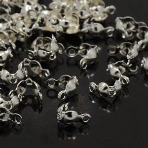 200x Black Iron End Plated Open 2 Rings Clamshells Calottes Michael's UK Jewellery