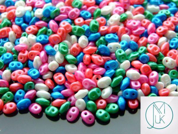 20g SuperDuo Beads Alabaster Pearl Shine Mix Michael's UK Jewellery