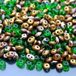 20g SuperDuo Beads Green Chrysolite Mix Michael's UK Jewellery