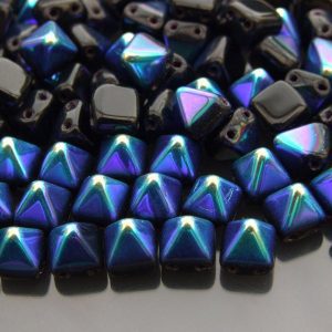 20pcs Pyramid Beads 6mm Jet AB Michael's UK Jewellery