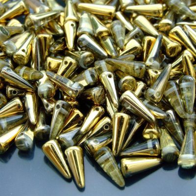 20pcs Spike Beads 4x10mm Crystal Amber Michael's UK Jewellery
