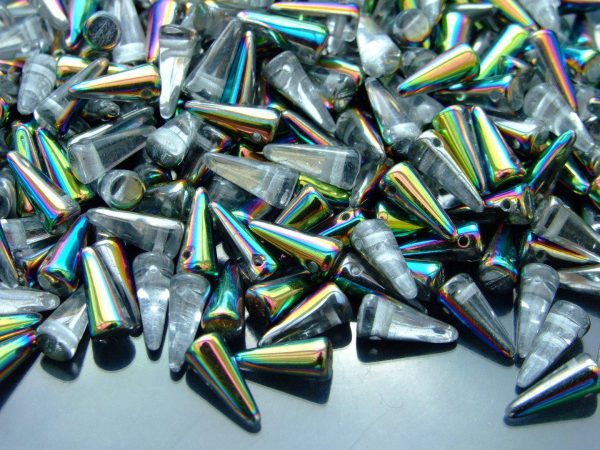 20pcs Spike Beads 4x10mm Crystal Vitrail Michael's UK Jewellery