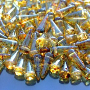20pcs Spike Beads 5x13mm Crystal Picasso Michael's UK Jewellery