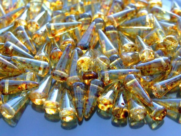20pcs Spike Beads 5x13mm Crystal Picasso beads mouse