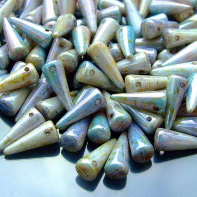 20pcs Spike Beads 5x13mm Luster Opaque Green Michael's UK Jewellery