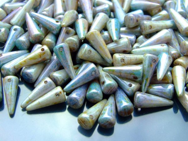 20pcs Spike Beads 5x13mm Luster Opaque Green Michael's UK Jewellery
