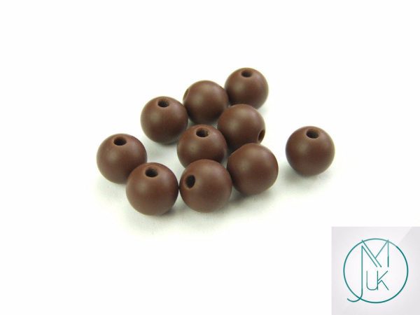 20x 12mm Round Silicone Beads Brown Michael's UK Jewellery