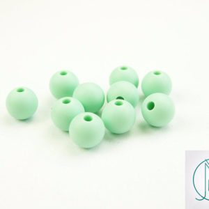 20x 12mm Round Silicone Beads Mint Michael's UK Jewellery