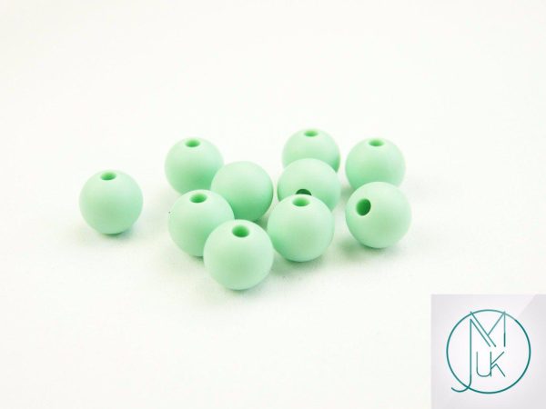 20x 12mm Round Silicone Beads Mint Michael's UK Jewellery