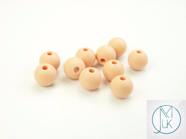 20x 12mm Round Silicone Beads Peachy Michael's UK Jewellery
