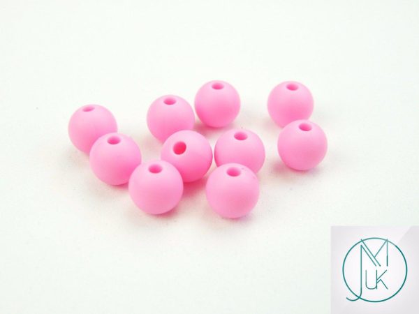 20x 12mm Round Silicone Beads Pink Michael's UK Jewellery
