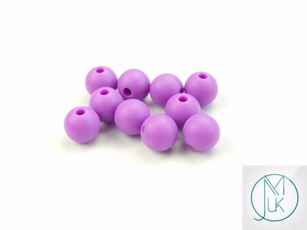 20x 12mm Round Silicone Beads Purple Michael's UK Jewellery