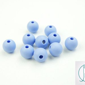 20x 9mm Round Silicone Beads Blue/Serenity Michael's UK Jewellery