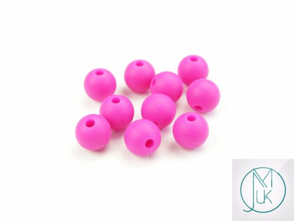 20x 9mm Round Silicone Beads Fuchsia/Violet Red Michael's UK Jewellery