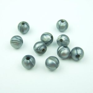 20x 9mm Round Silicone Beads Metal Silver Michael's UK Jewellery