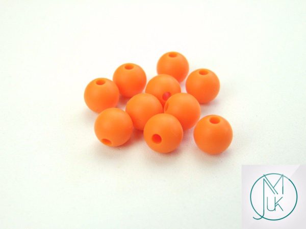 20x 9mm Round Silicone Beads Orange Michael's UK Jewellery