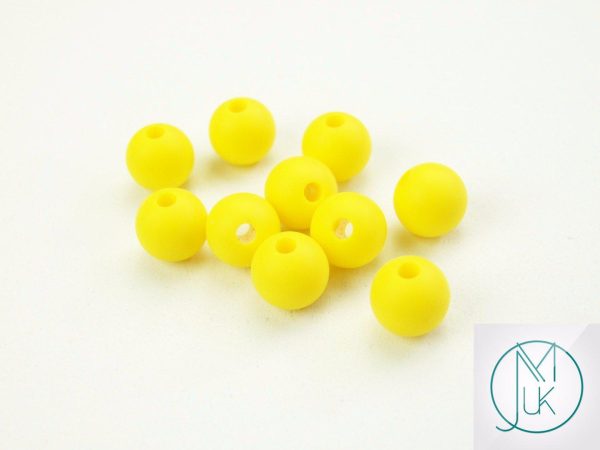 20x 9mm Round Silicone Beads Yellow Michael's UK Jewellery