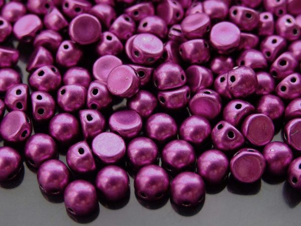 20x CzechMates Cabochon 7mm ColorTrends: Sueded Gold Fuchsia Red Michael's UK Jewellery