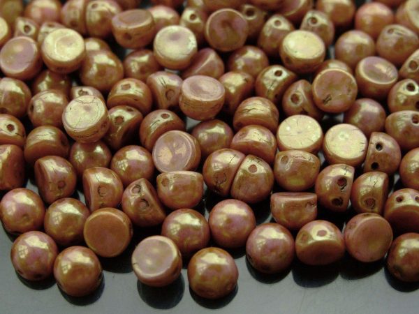 20x CzechMates Cabochon 7mm Luster Opaque Rose/Gold Topaz Michael's UK Jewellery