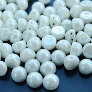 20x CzechMates Cabochon 7mm Luster Opaque White Michael's UK Jewellery