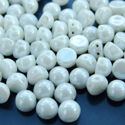 20x CzechMates Cabochon 7mm Luster Opaque White Michael's UK Jewellery