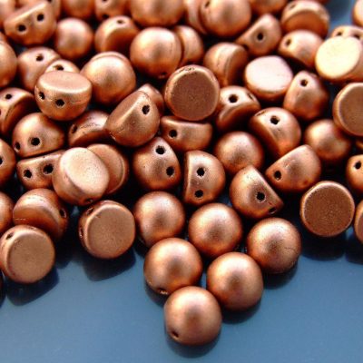 20x CzechMates Cabochon 7mm Matte Metallic Copper Michael's UK Jewellery