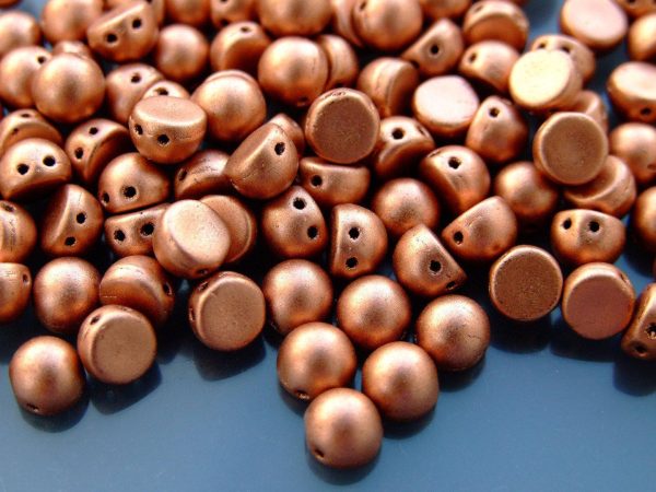20x CzechMates Cabochon 7mm Matte Metallic Copper Michael's UK Jewellery