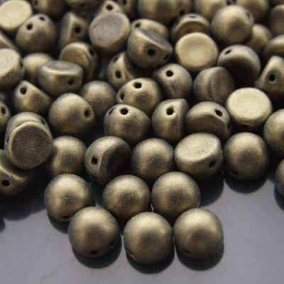 20x CzechMates Cabochon 7mm Metallic Suede Gold Michael's UK Jewellery