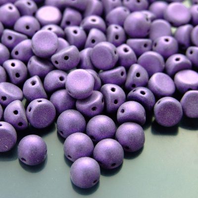 20x CzechMates Cabochon 7mm Metallic Suede Purple Michael's UK Jewellery
