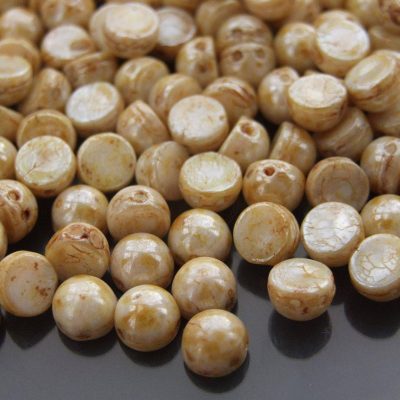 20x CzechMates Cabochon 7mm Opaque Luster Picasso Michael's UK Jewellery