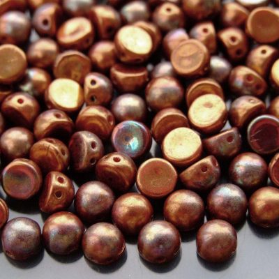 20x CzechMates Cabochon 7mm Opaque Red Bronze Vega Michael's UK Jewellery