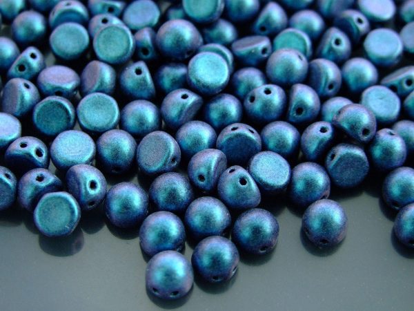 20x CzechMates Cabochon 7mm Polychrome Indigo Orchid Michael's UK Jewellery