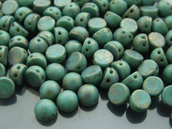 20x CzechMates Cabochon 7mm Turquoise Copper Picasso Michael's UK Jewellery