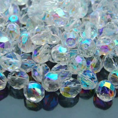 20x Fire Polished Beads 8mm Crystal AB Michael's UK Jewellery