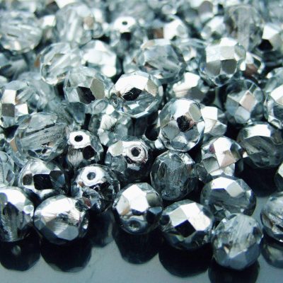 20x Fire Polished Beads 8mm Crystal Silver Michael's UK Jewellery