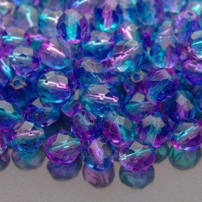 20x Fire Polished Beads 8mm Dual Coated Pink Blue Michael's UK Jewellery