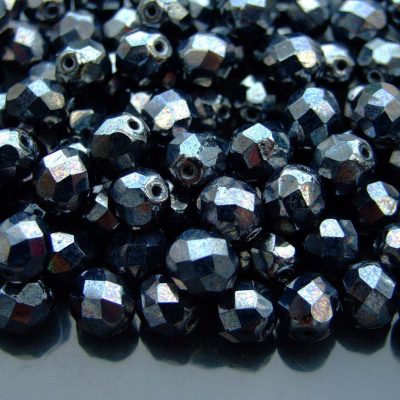 20x Fire Polished Beads 8mm Hematite Michael's UK Jewellery