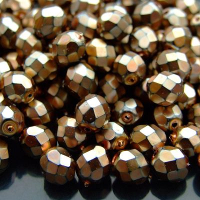 20x Fire Polished Beads 8mm Metallic Bronze Coated Michael's UK Jewellery