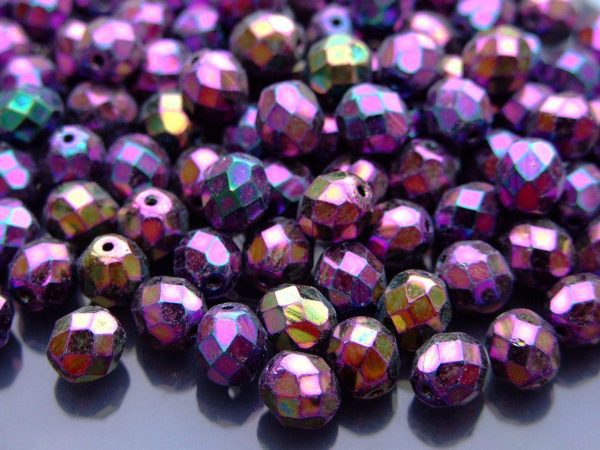 20x Fire Polished Beads 8mmIris Purple Michael's UK Jewellery