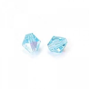 21x Czech Preciosa 6mm Bicone Beads Rondell/Diamond Aquamarine AB Michael's UK Jewellery