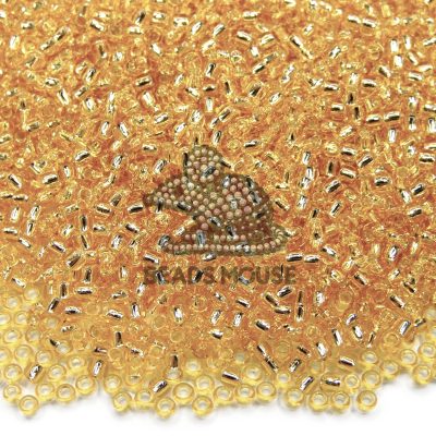 20g Toho Beads 22 Silver Lined Light Topaz 11/0 beads mouse