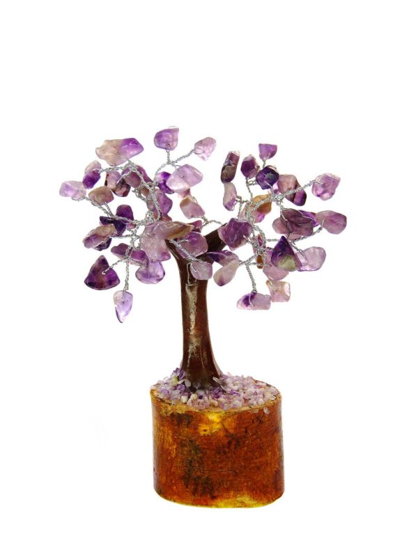 Small Amethyst Tree Decoration Gemstone Tree of Life beads mouse mine to mind