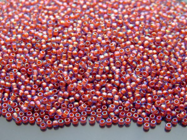 Wholesale TOHO Beads 1824 Inside Color Rainbow Alexandrite Opaque Orange Lined 11/0 beads mouse
